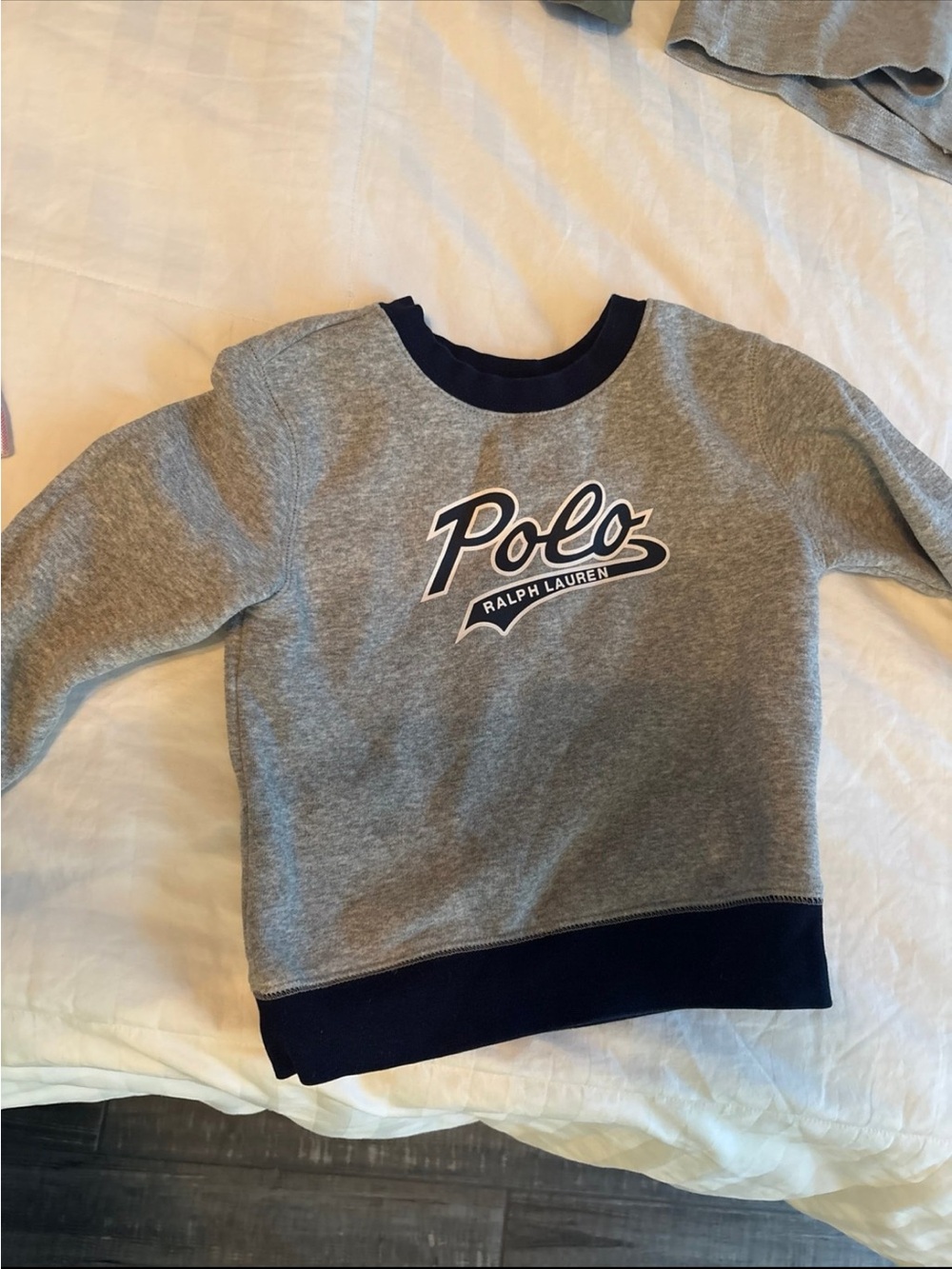 Polo by Ralph Lauren Gray Sweatshirt with Navy Trim
